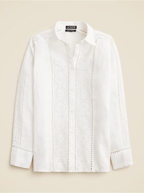 J. Crew Garçon Classic Shirt in Eyelet Linen